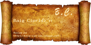 Baig Ciprián névjegykártya